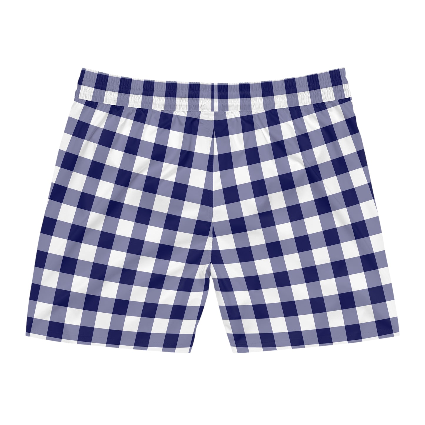 Navy Gingham Swim Trunks