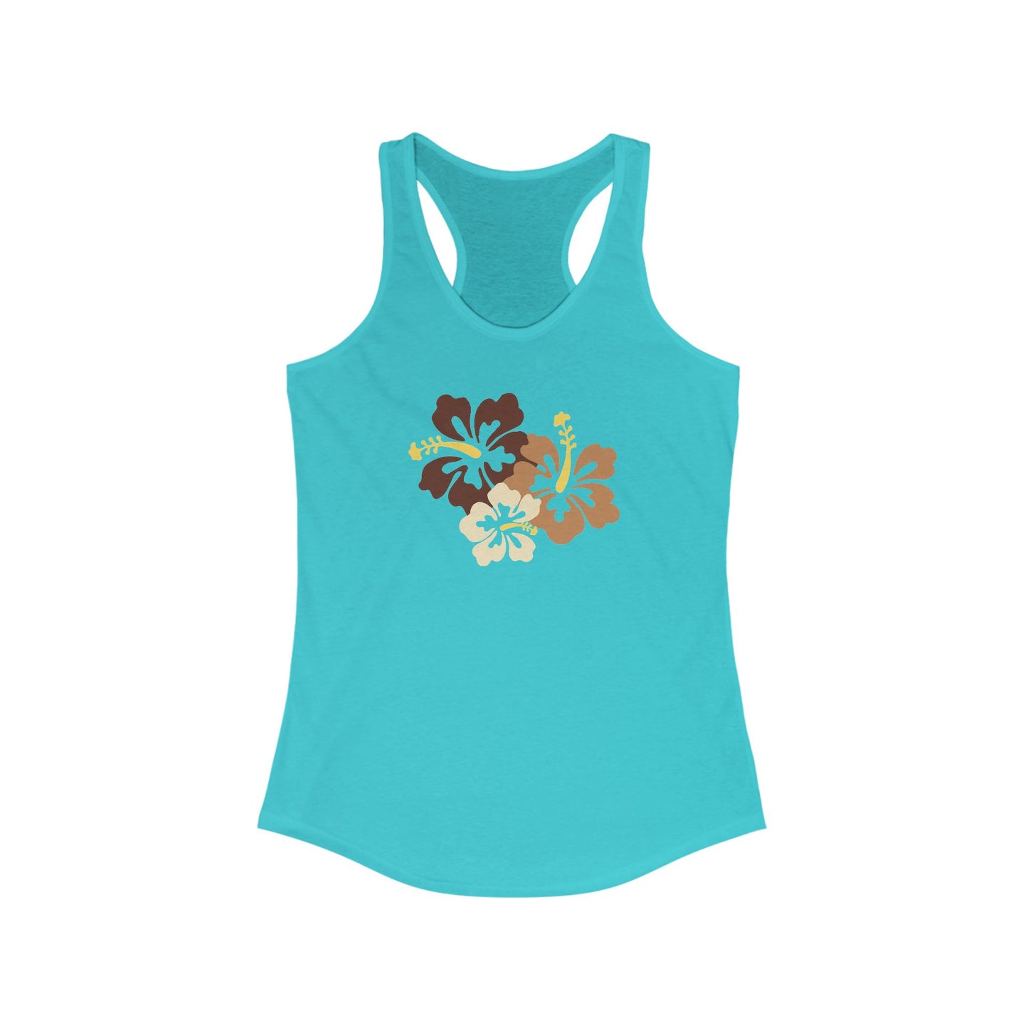 Brown Hibiscus Racerback Tank