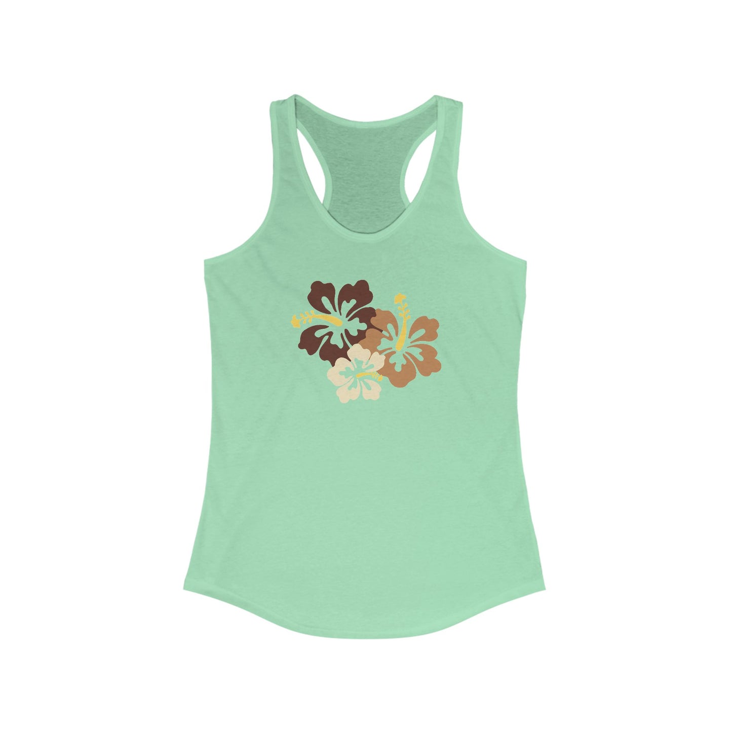 Brown Hibiscus Racerback Tank
