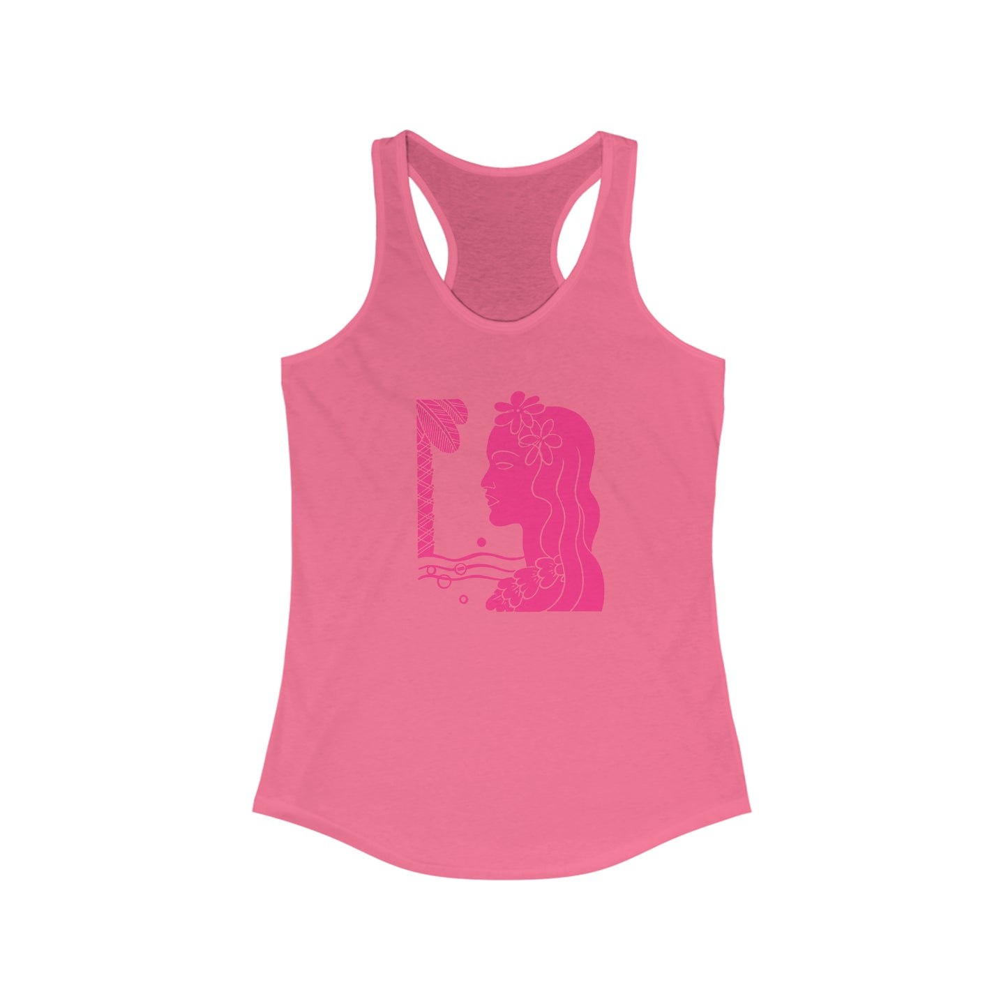 Pink Tropical Girl Racerback Tank