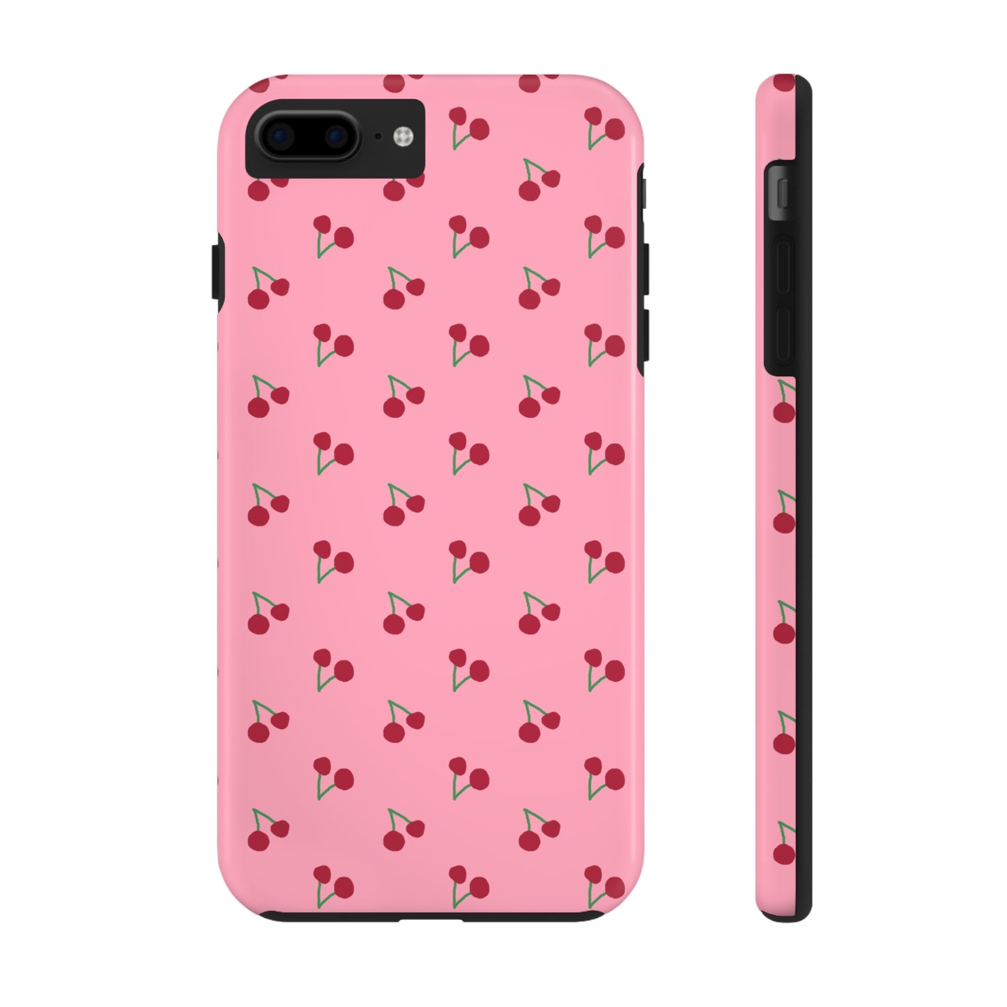 Pink Cherry Print Tough Phone Case