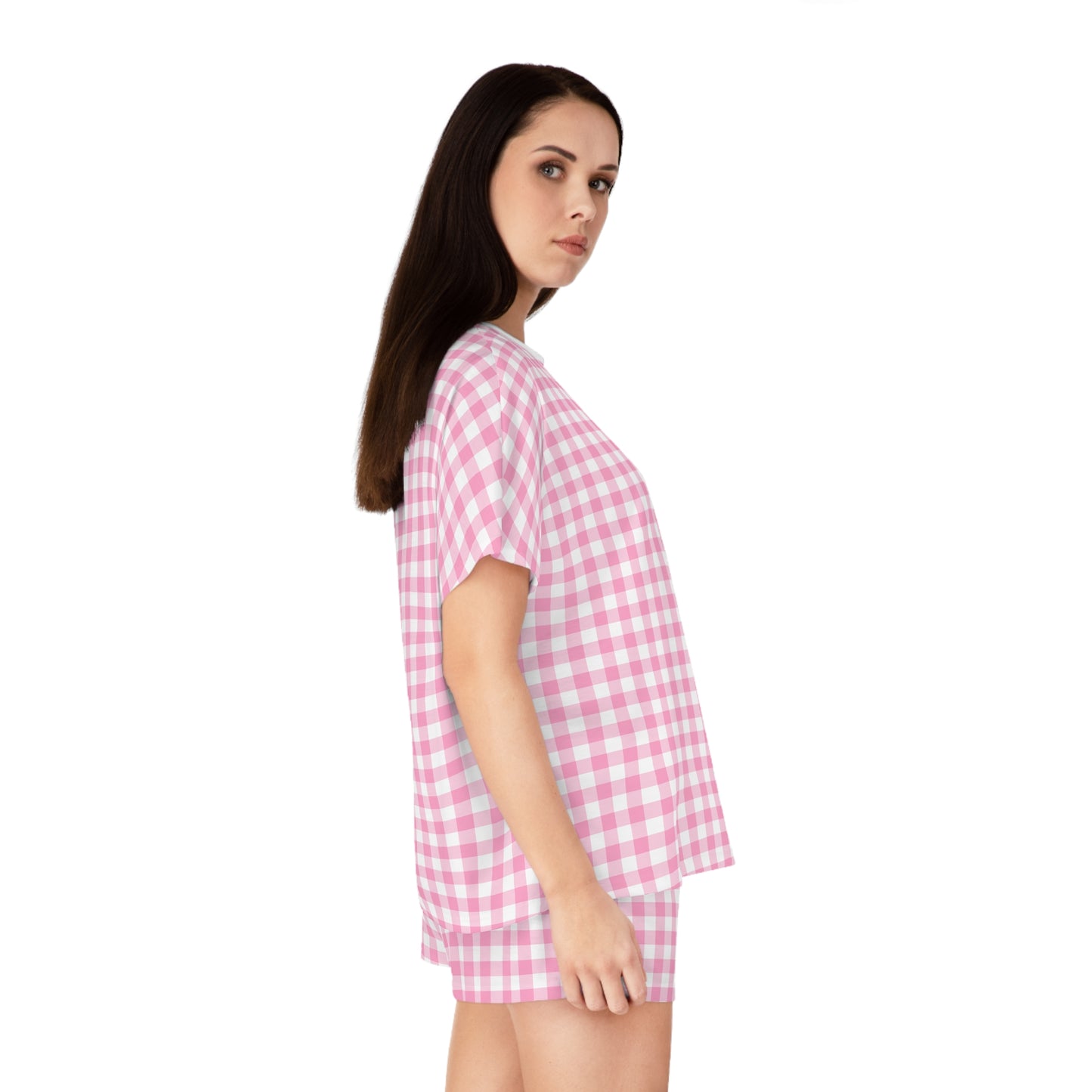Pink Gingham Short Pajama Set
