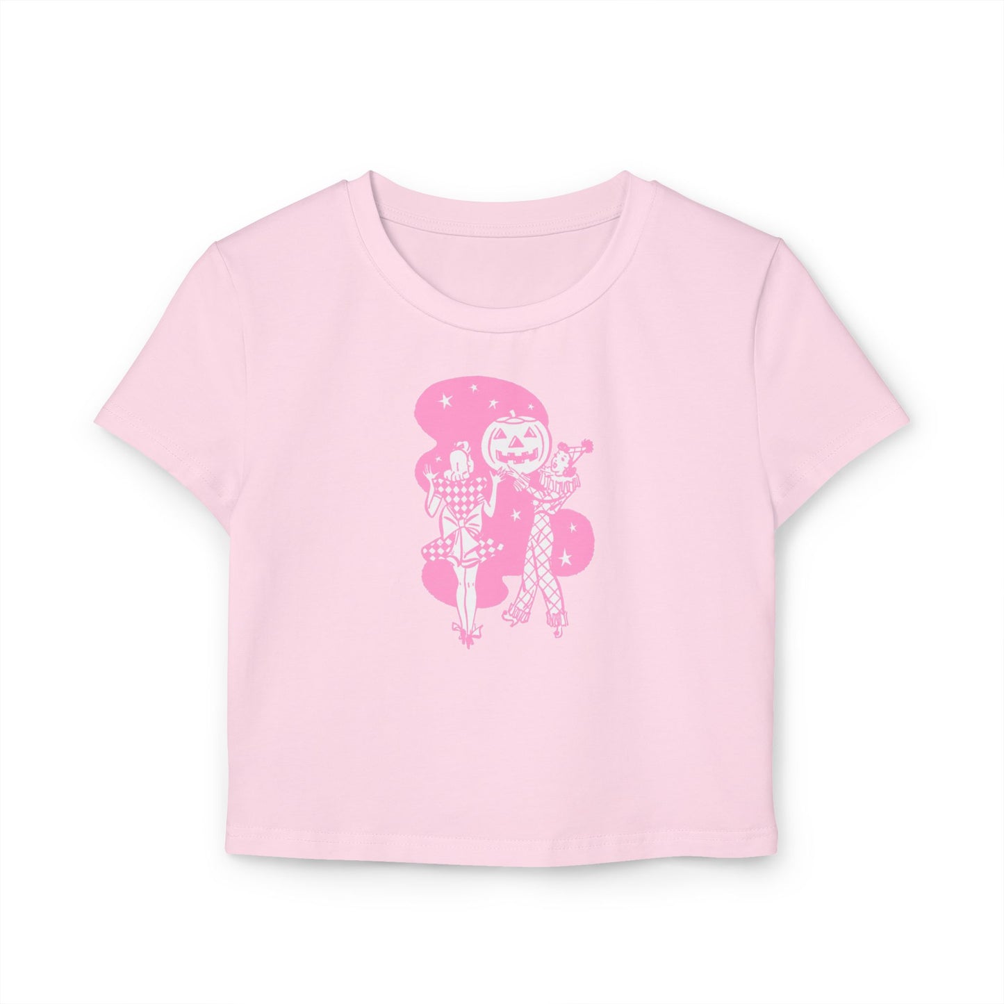 Pink Retro Ladies with Pumpkin Organic Cotton Baby Tee