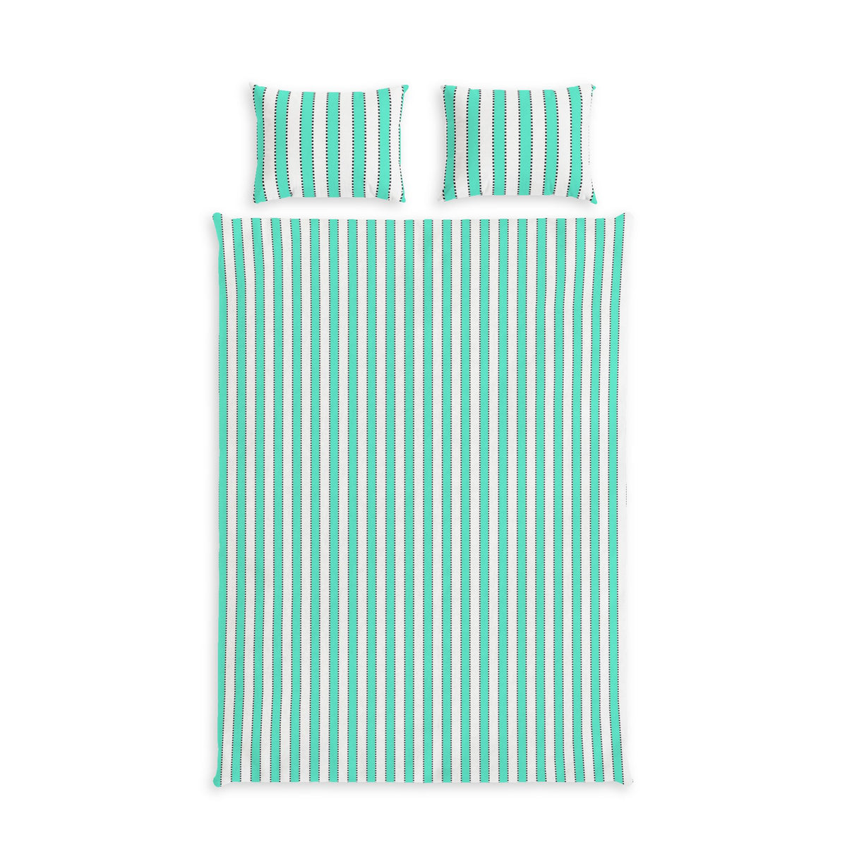 Marie Antoinette Blue Stripe Cotton Bed Set