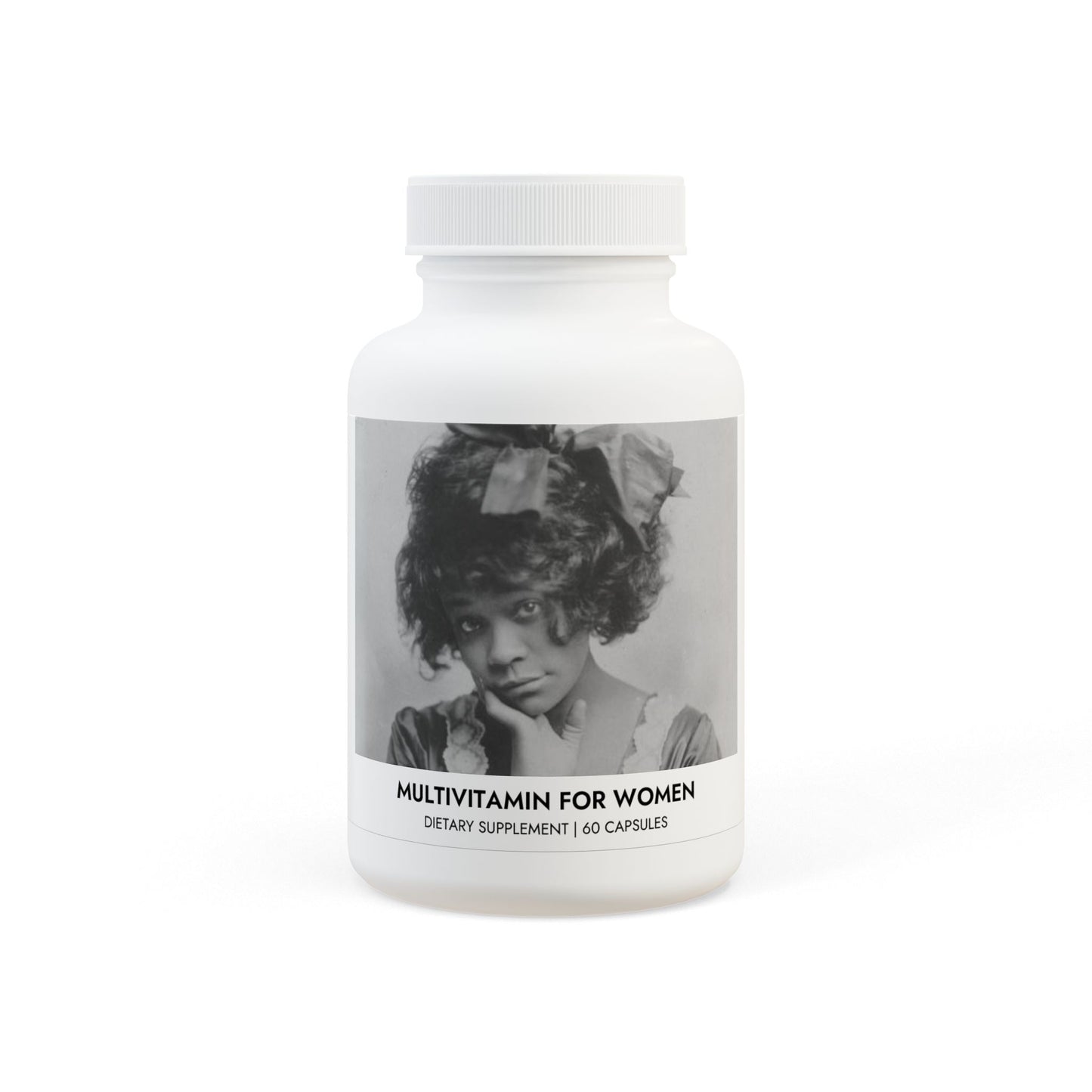 Black Woman with Bow Multivitamin for Women Supplement