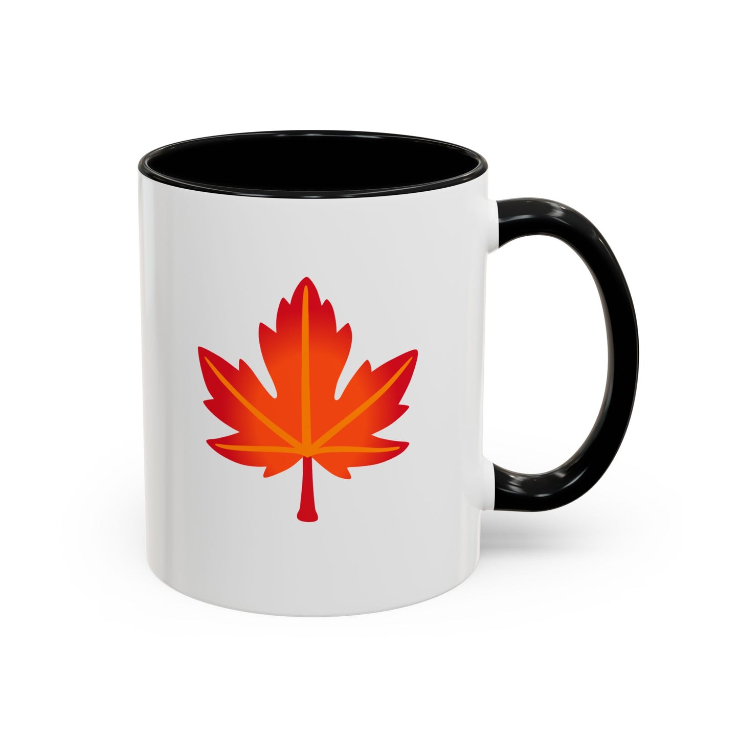 Maple Leaf Emoji Accent Mug