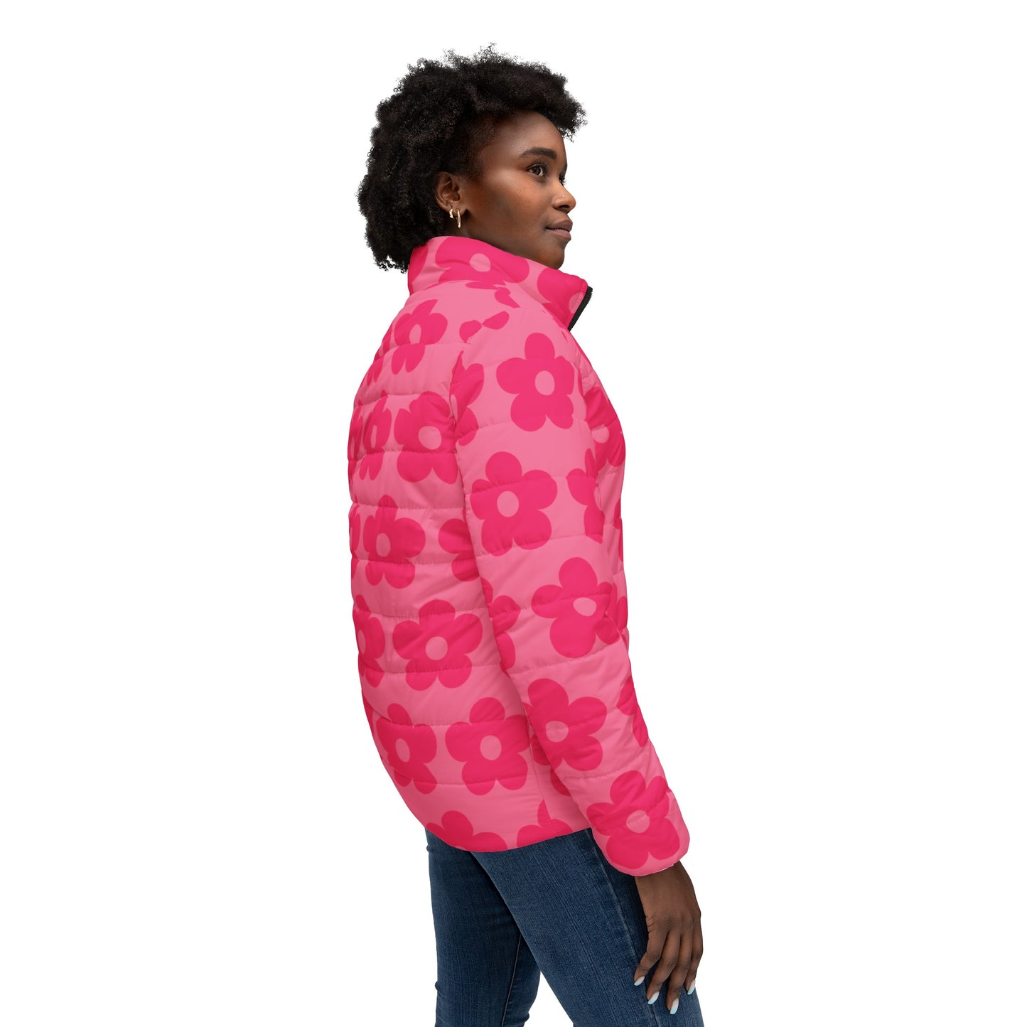 Pink Flowers Quilted Coat