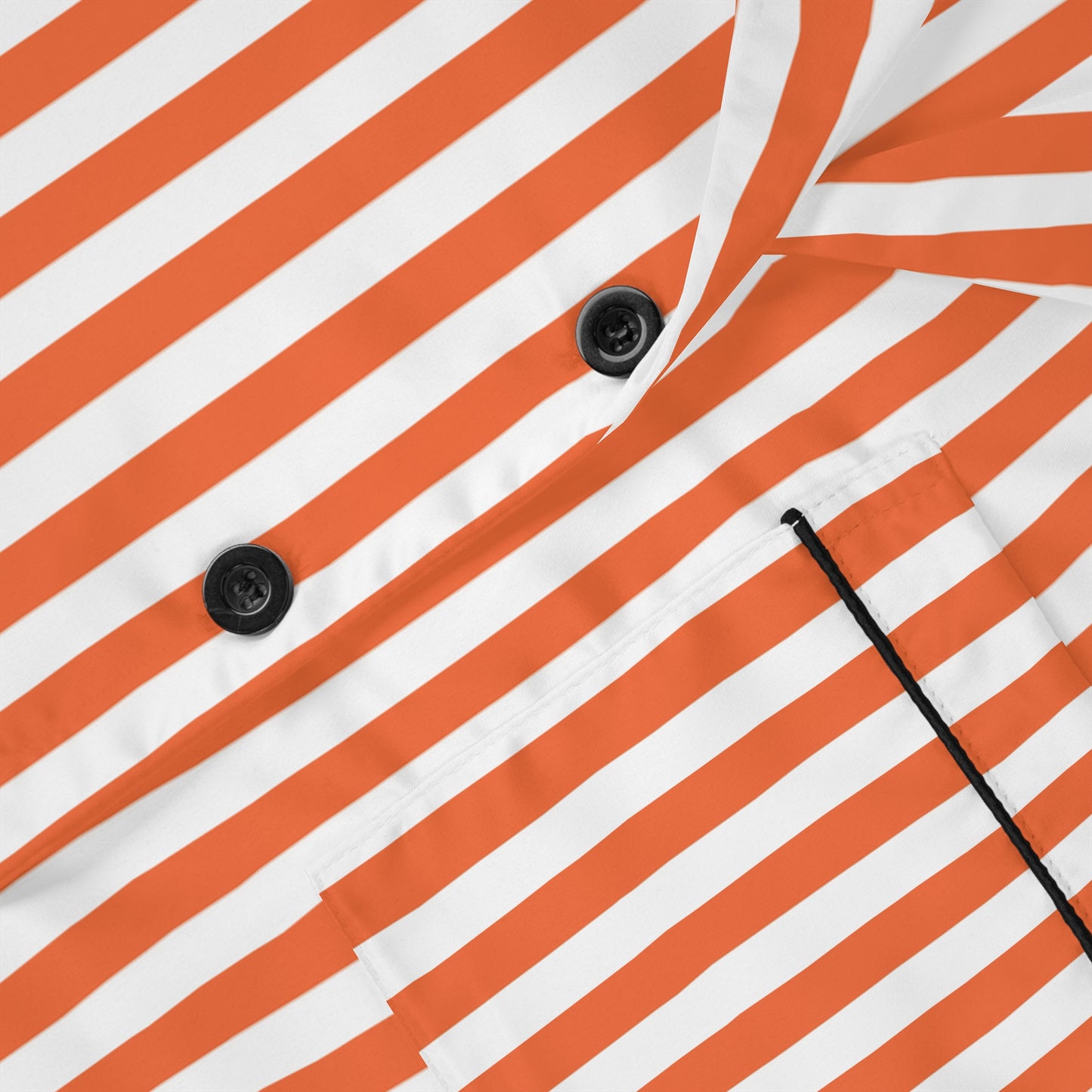 Orange and White Stripe Satin Pajamas