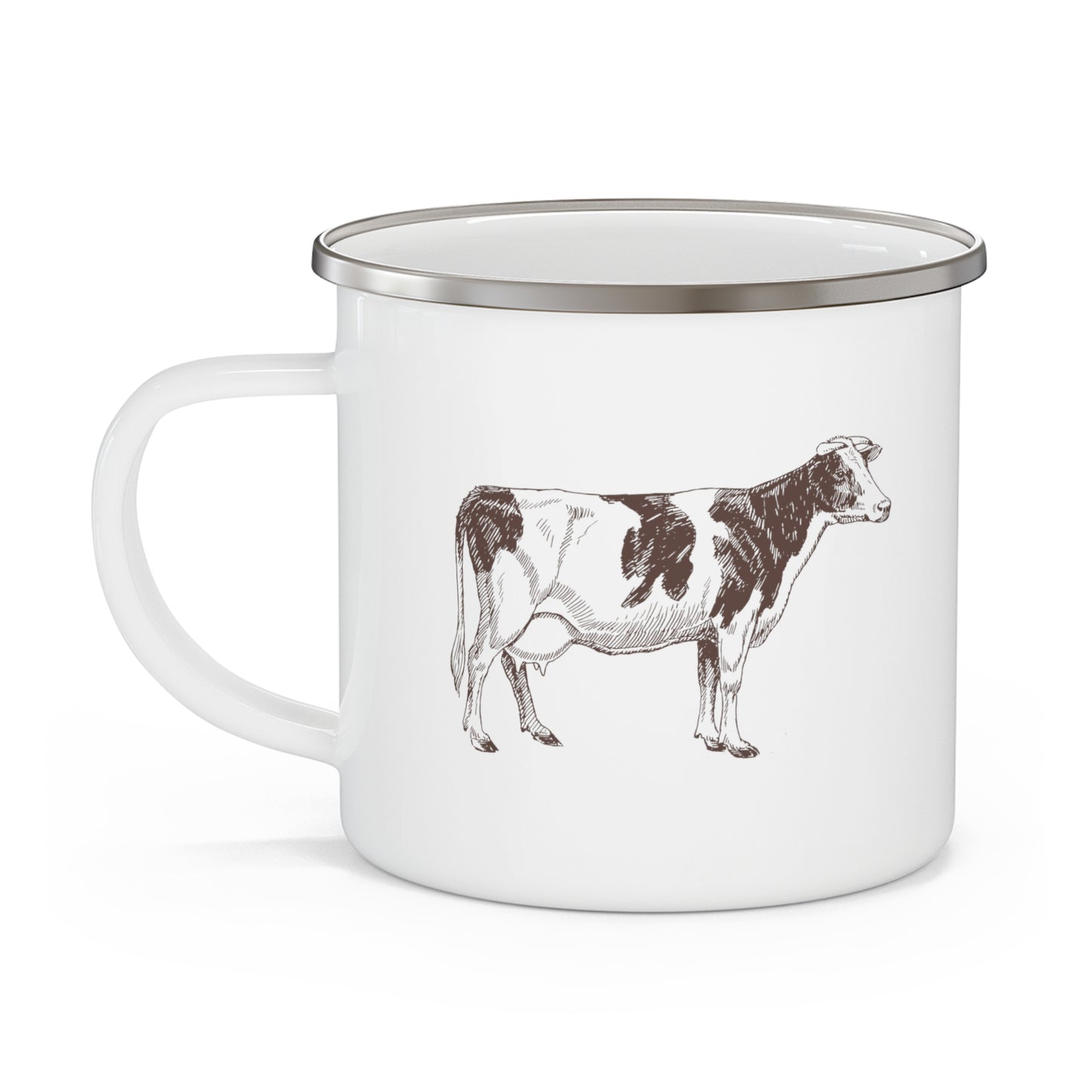 Brown Cow Enamel Mug