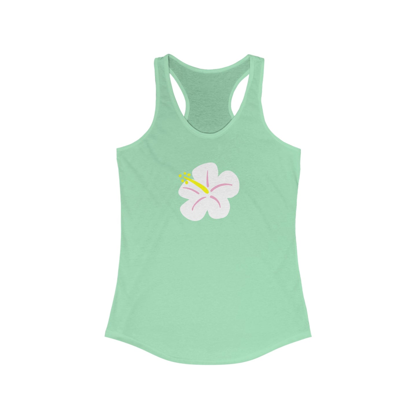 White Hibiscus Racerback Tank
