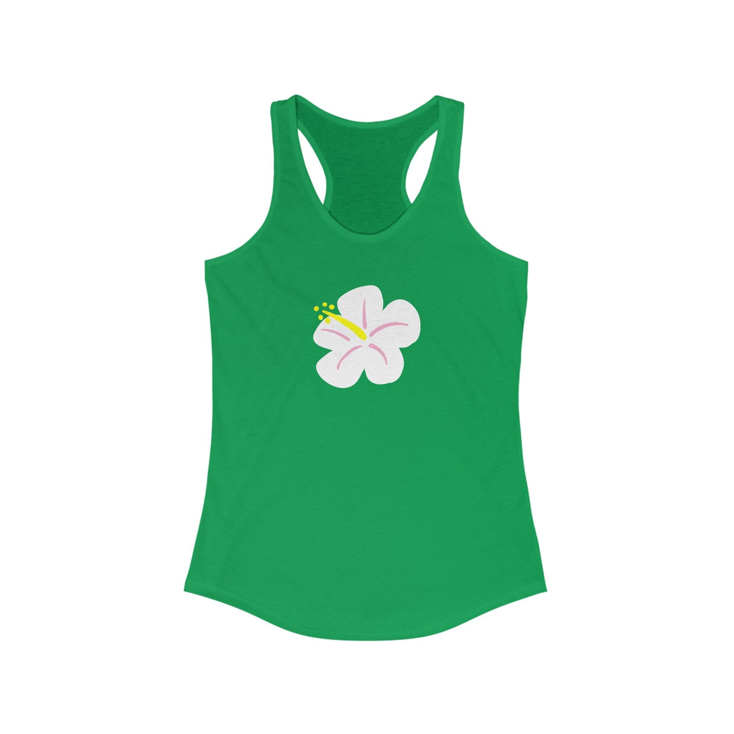 White Hibiscus Racerback Tank