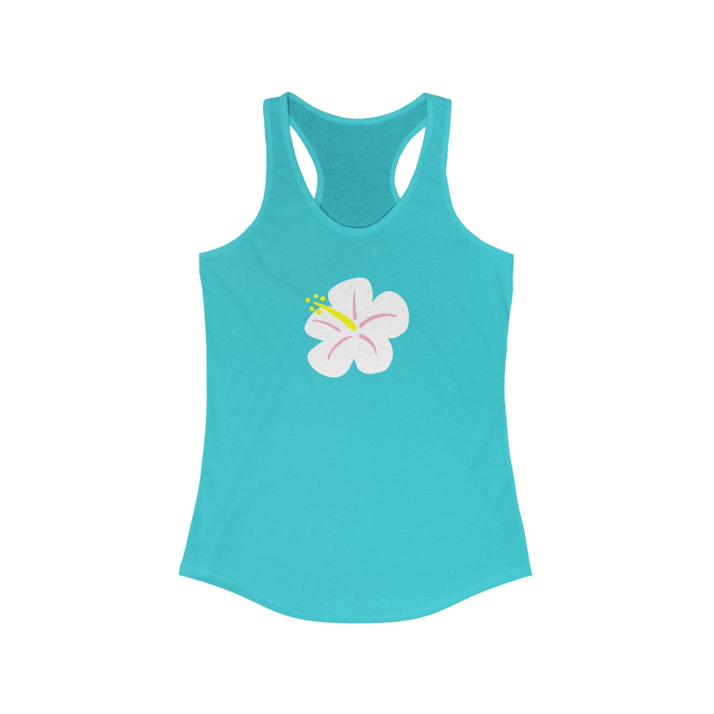 White Hibiscus Racerback Tank