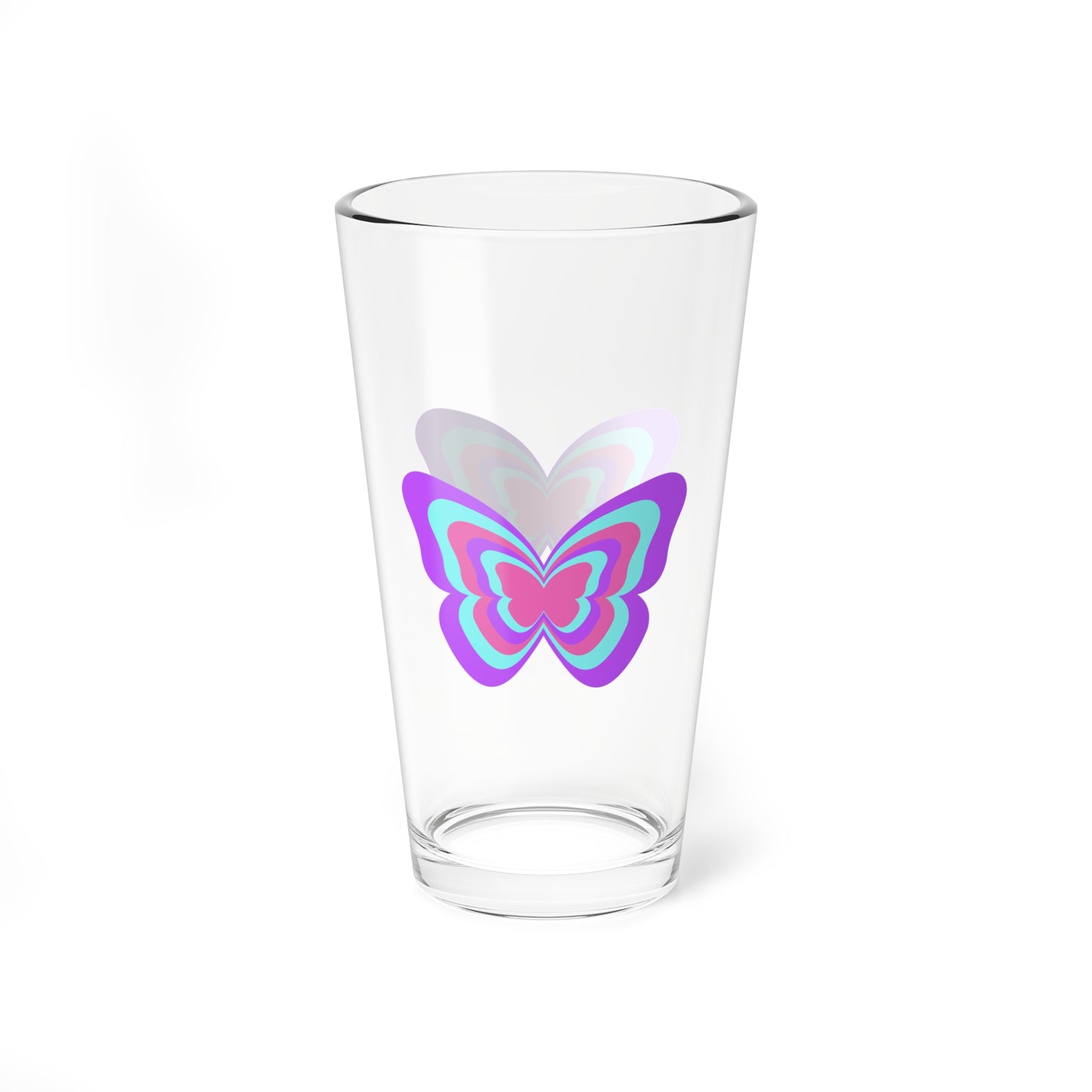 Pink and Purple Butterfly Glass