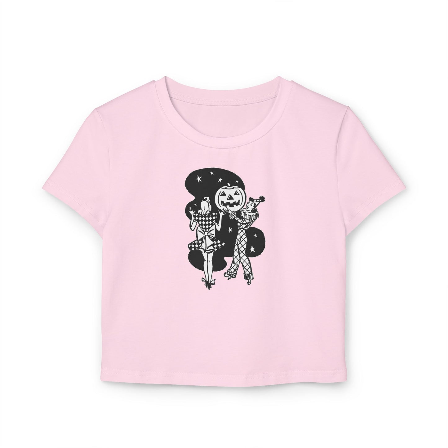 Black Retro Ladies with Pumpkin Organic Cotton Baby Tee