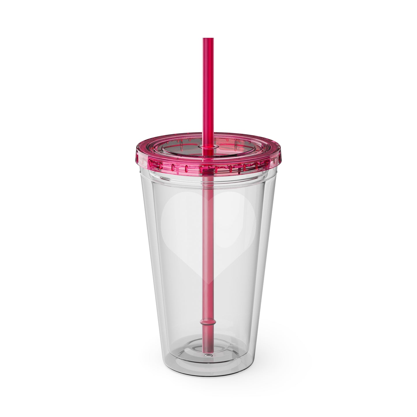 Red Y2K Heart Tumbler with Straw, 16oz