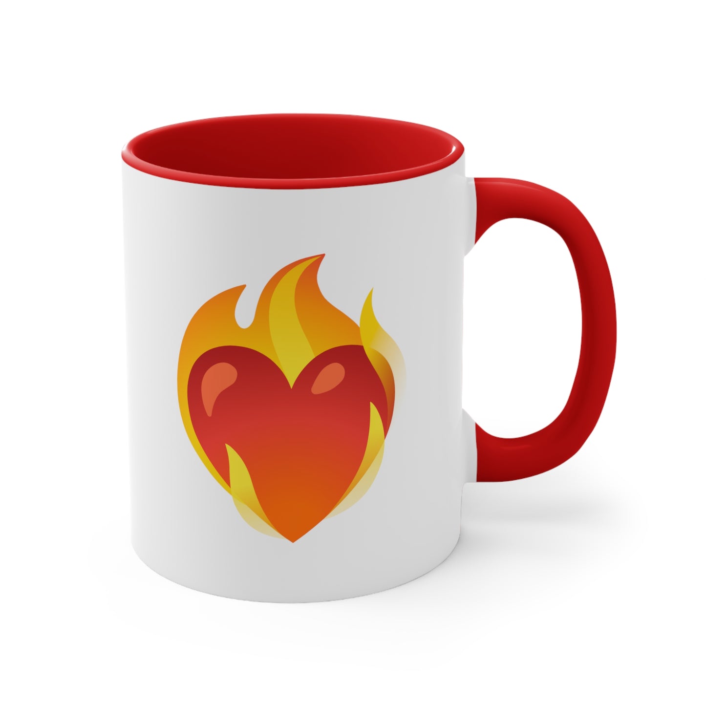 Flaming Heart Emoji Accent Mug
