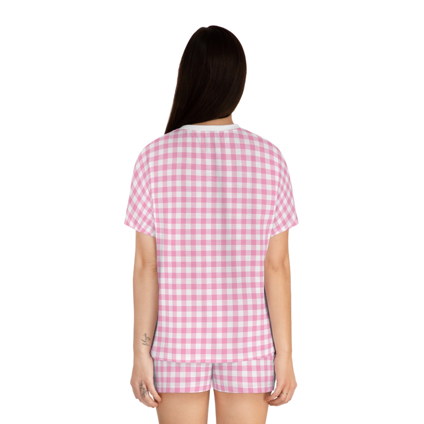 Pink Gingham Short Pajama Set