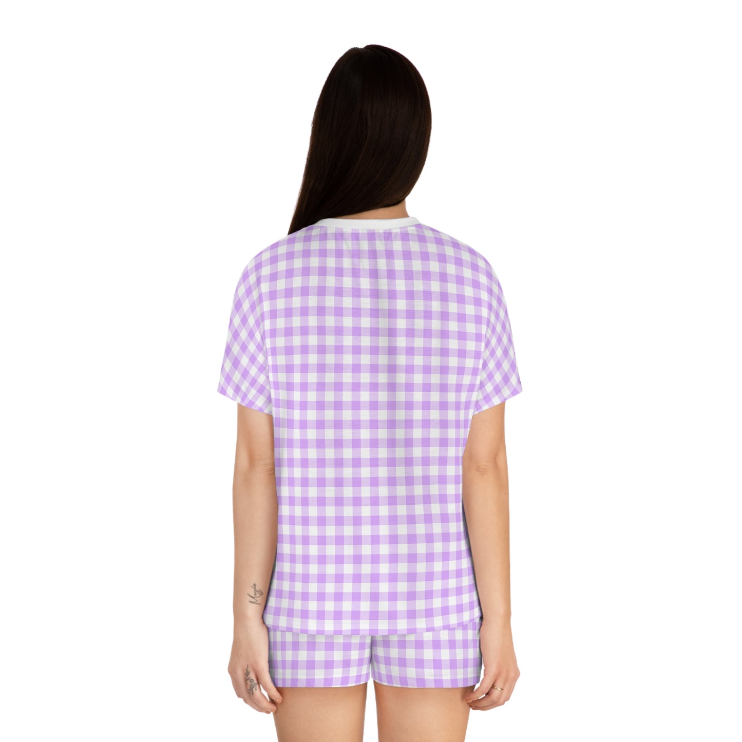 Lavender Gingham Short Pajama Set