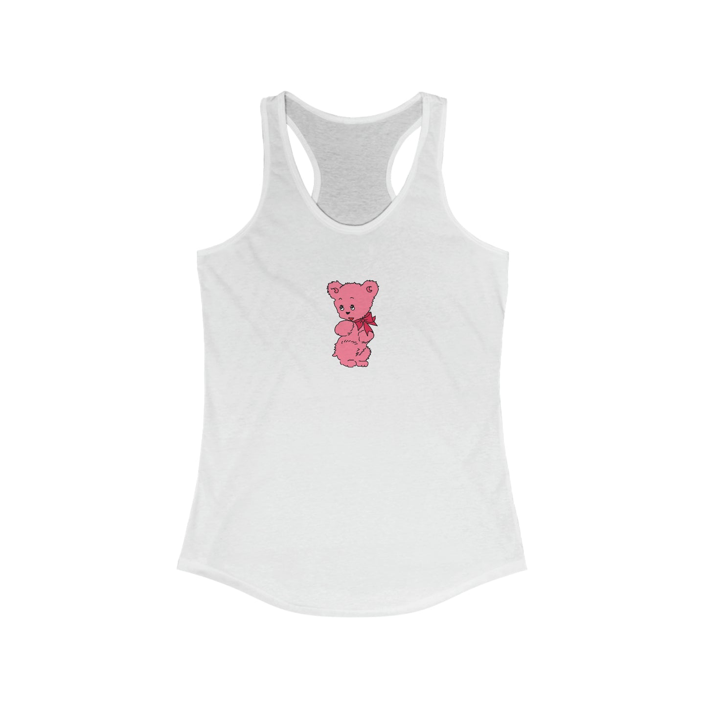 Pink Teddy Bear Racerback Tank