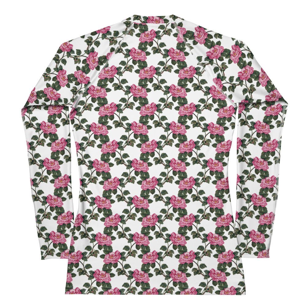 Pink Roses Rash Guard Shirt