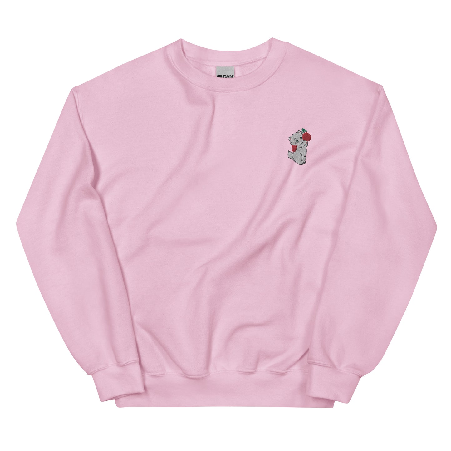 Kitten with Ornament Embroidered Sweatshirt