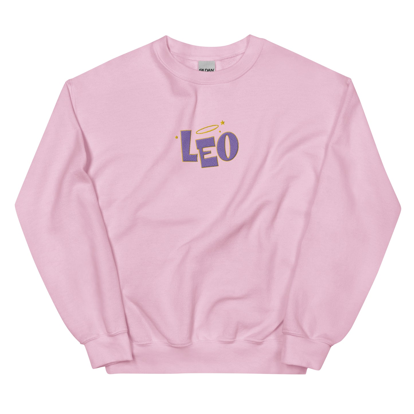 Leo Purple Text Embroidered Sweatshirt
