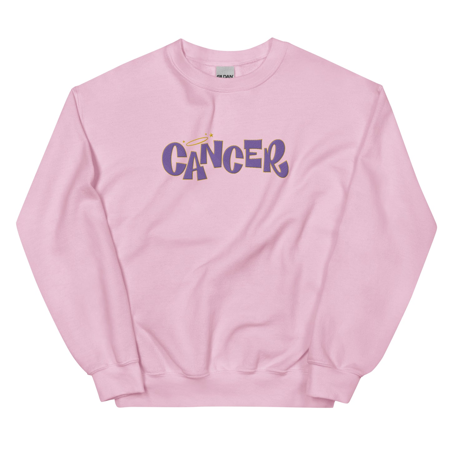 Cancer Purple Text Embroidered Sweatshirt