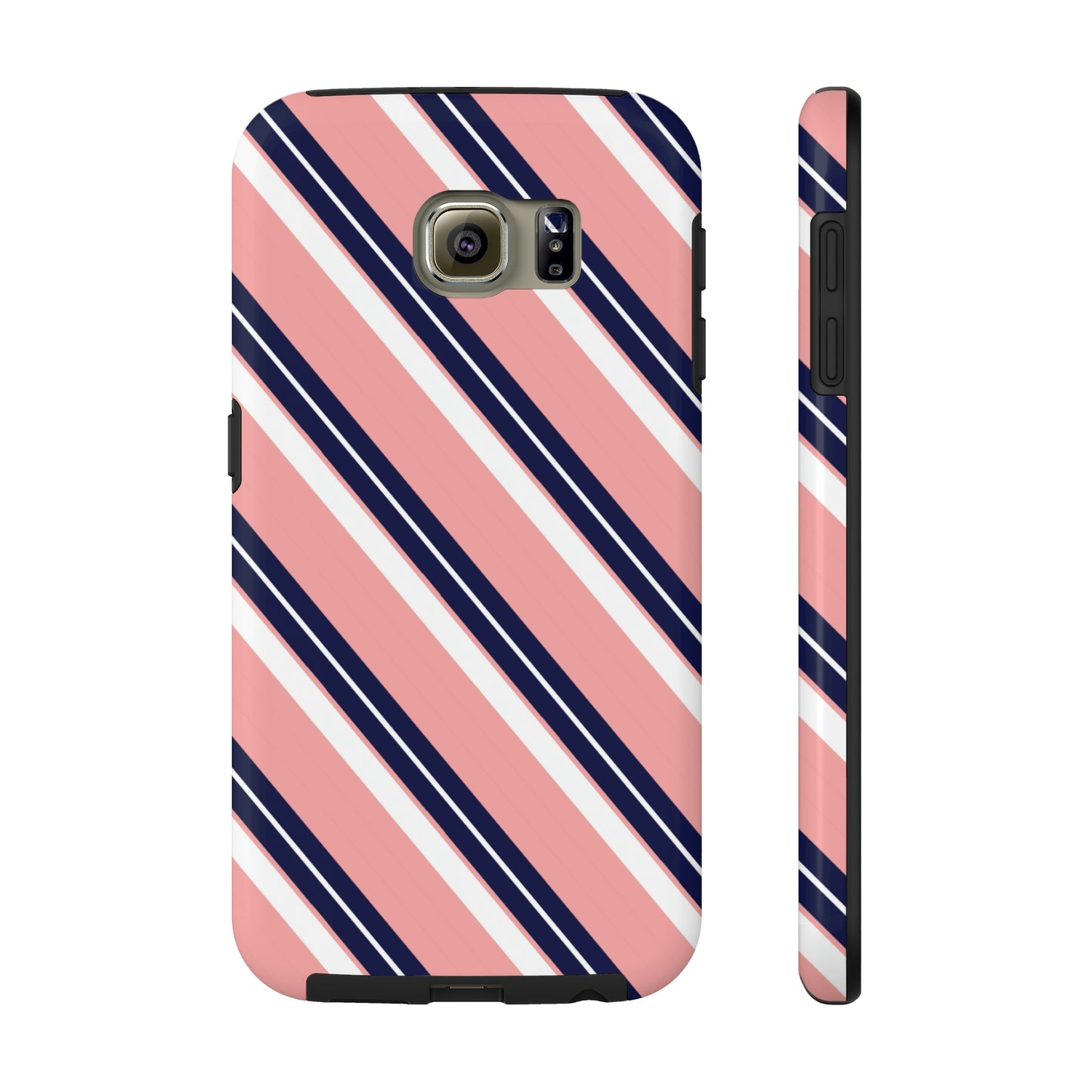 Prep School Pink Stripe Tough Phone Case