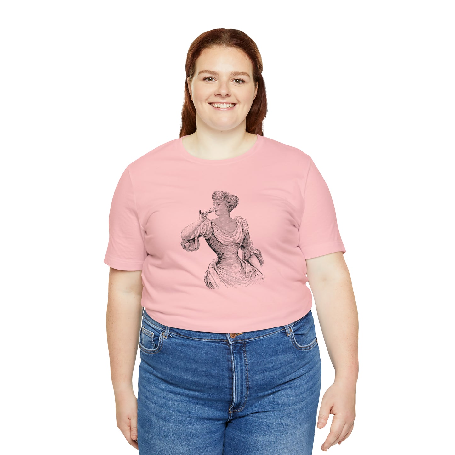 Lady Drinking Champagne Plus Size Tee