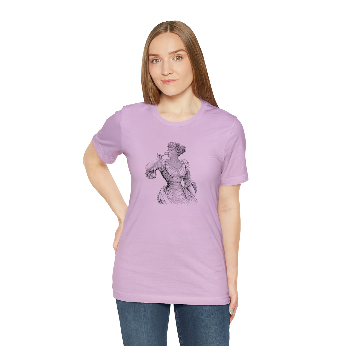 Lady Drinking Champagne Regular Fit Tee