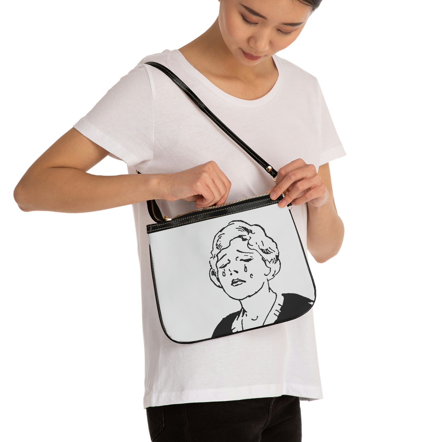 Crying Girl Shoulder Bag