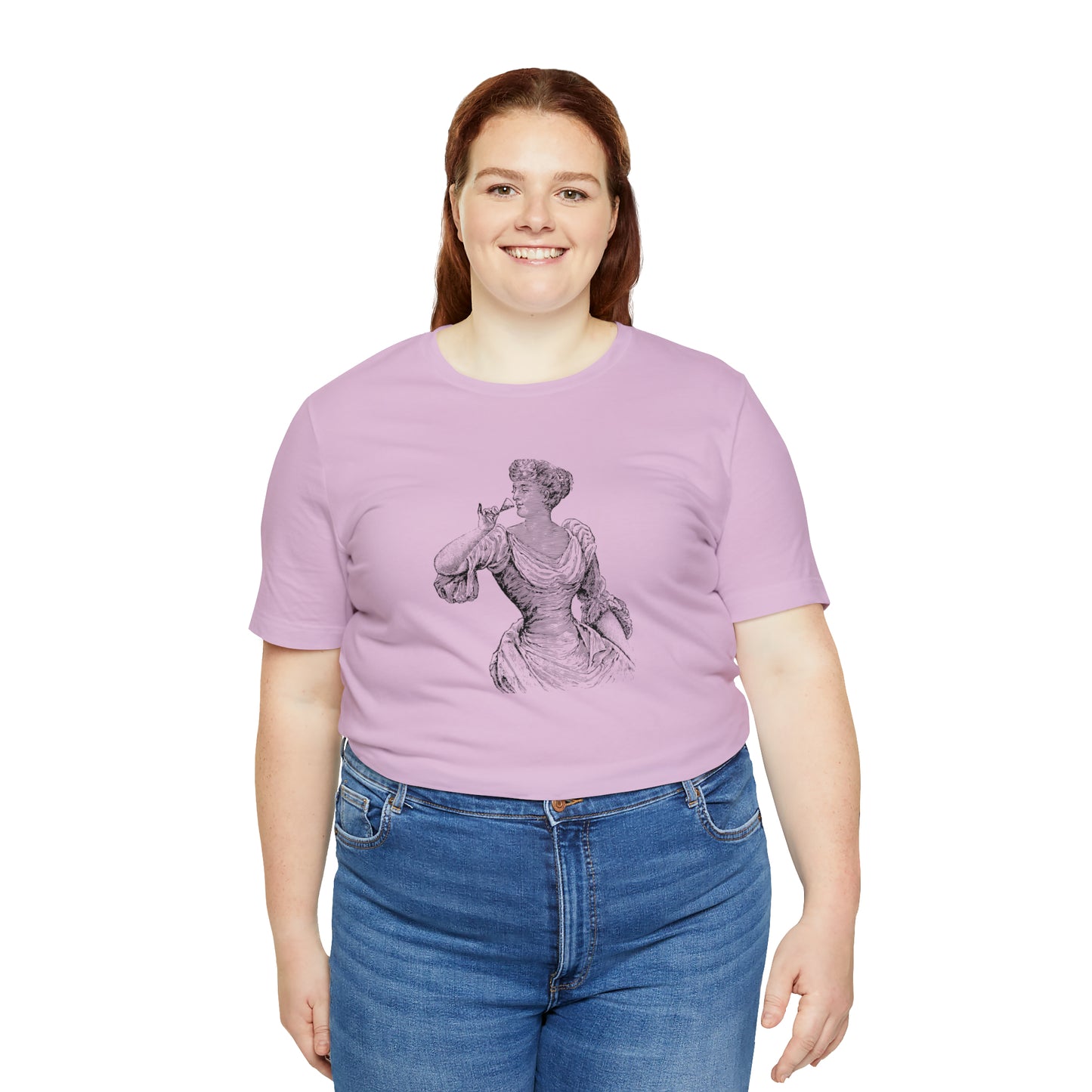 Lady Drinking Champagne Plus Size Tee