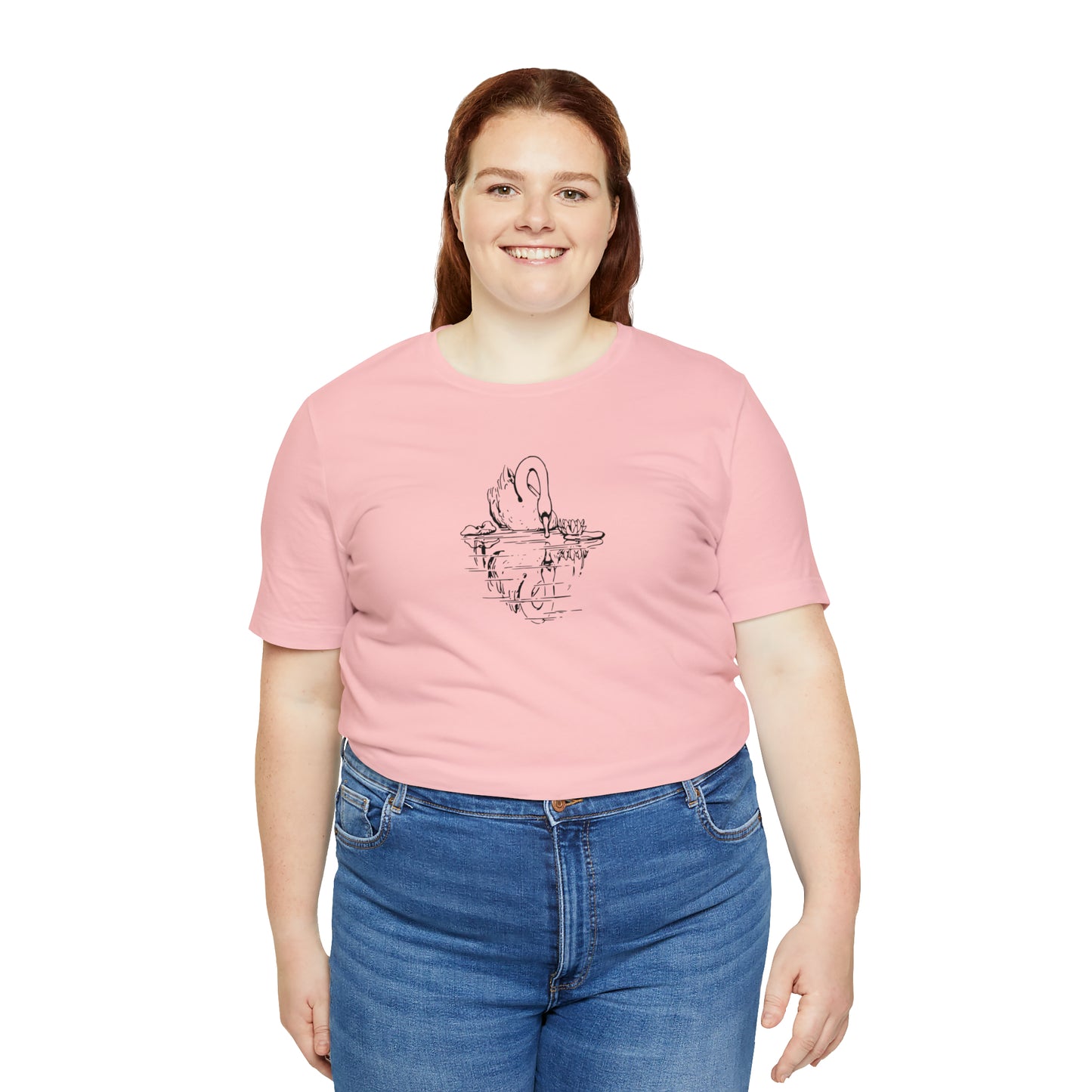 Swan Looking At Reflection Plus Size Tee