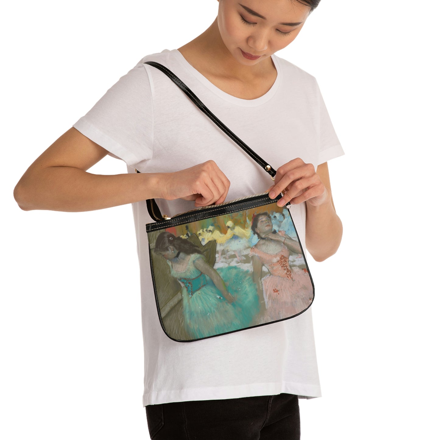 Teal and Pink Ballerinas Shoulder Bag
