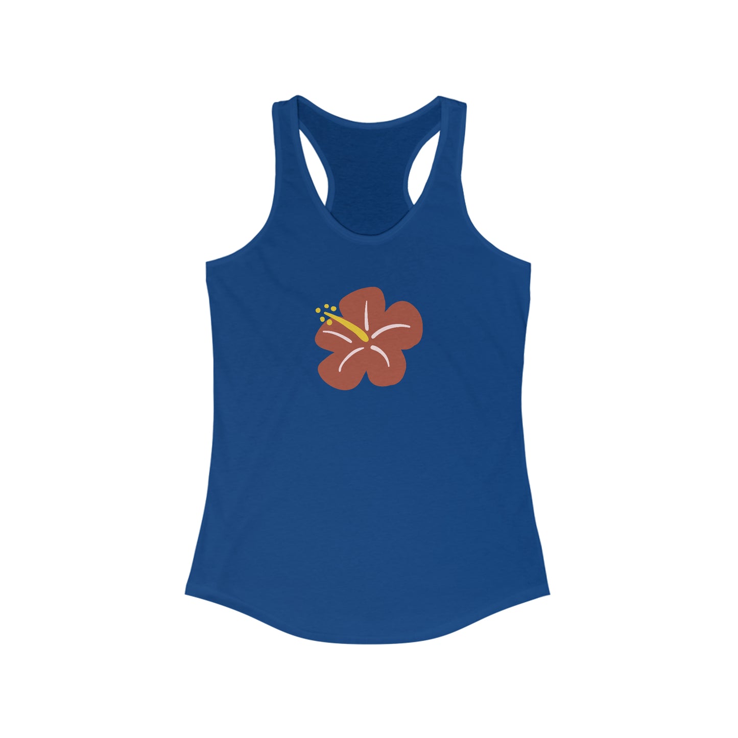 Brown Hibiscus Racerback Tank