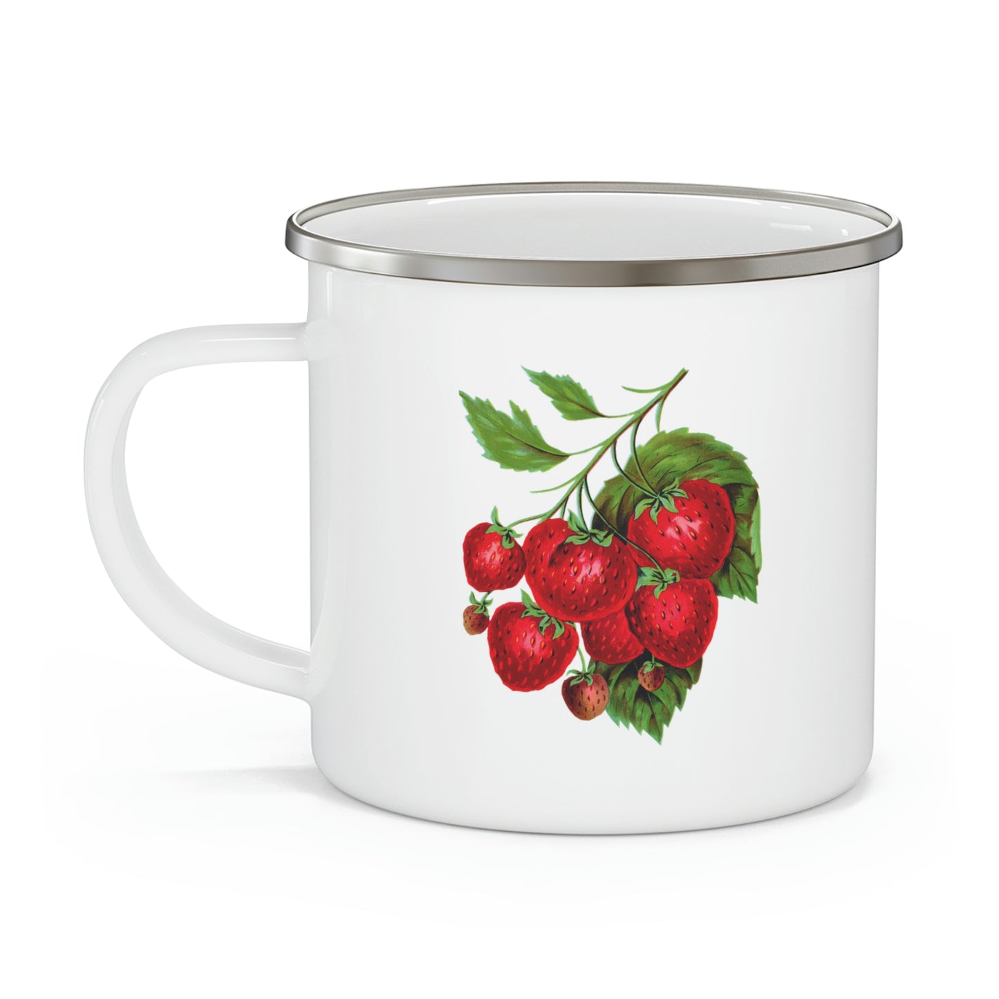 Vintage Strawberries Enamel Mug