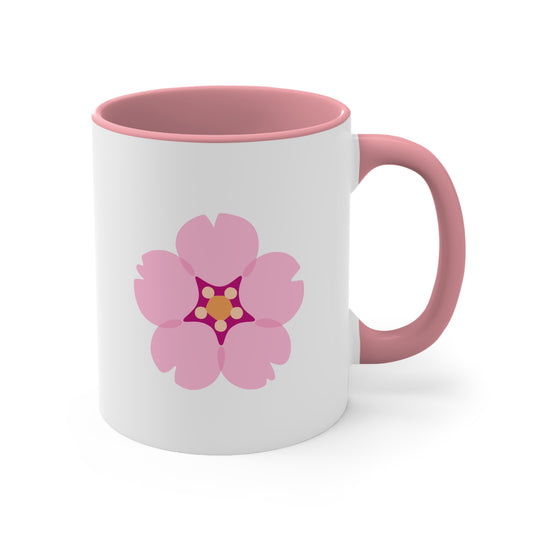 Cherry Blossom Emoji Accent Mug