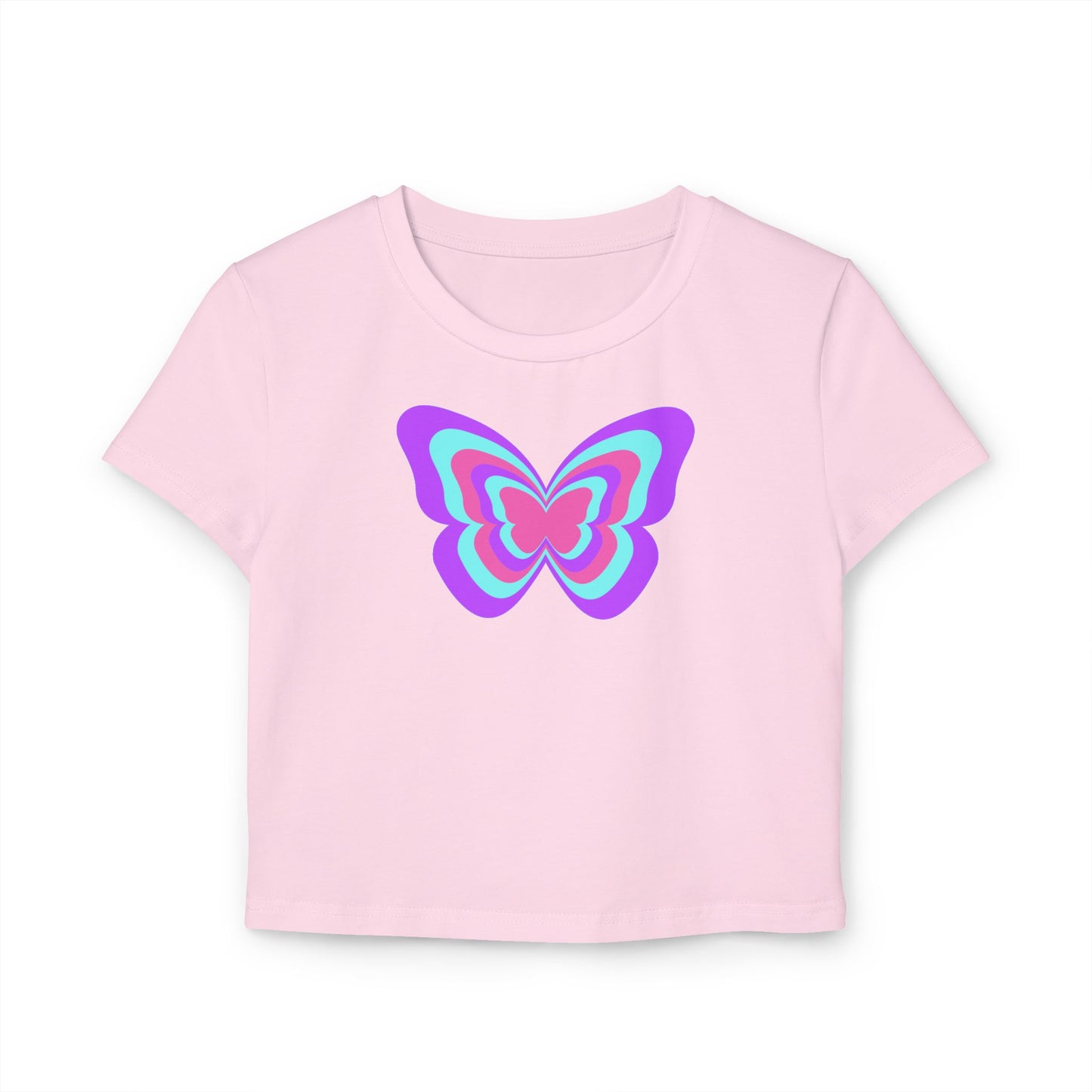 Pink and Purple Butterfly Organic Cotton Baby Tee