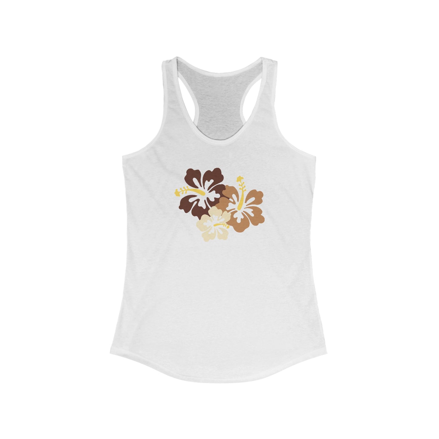 Brown Hibiscus Racerback Tank