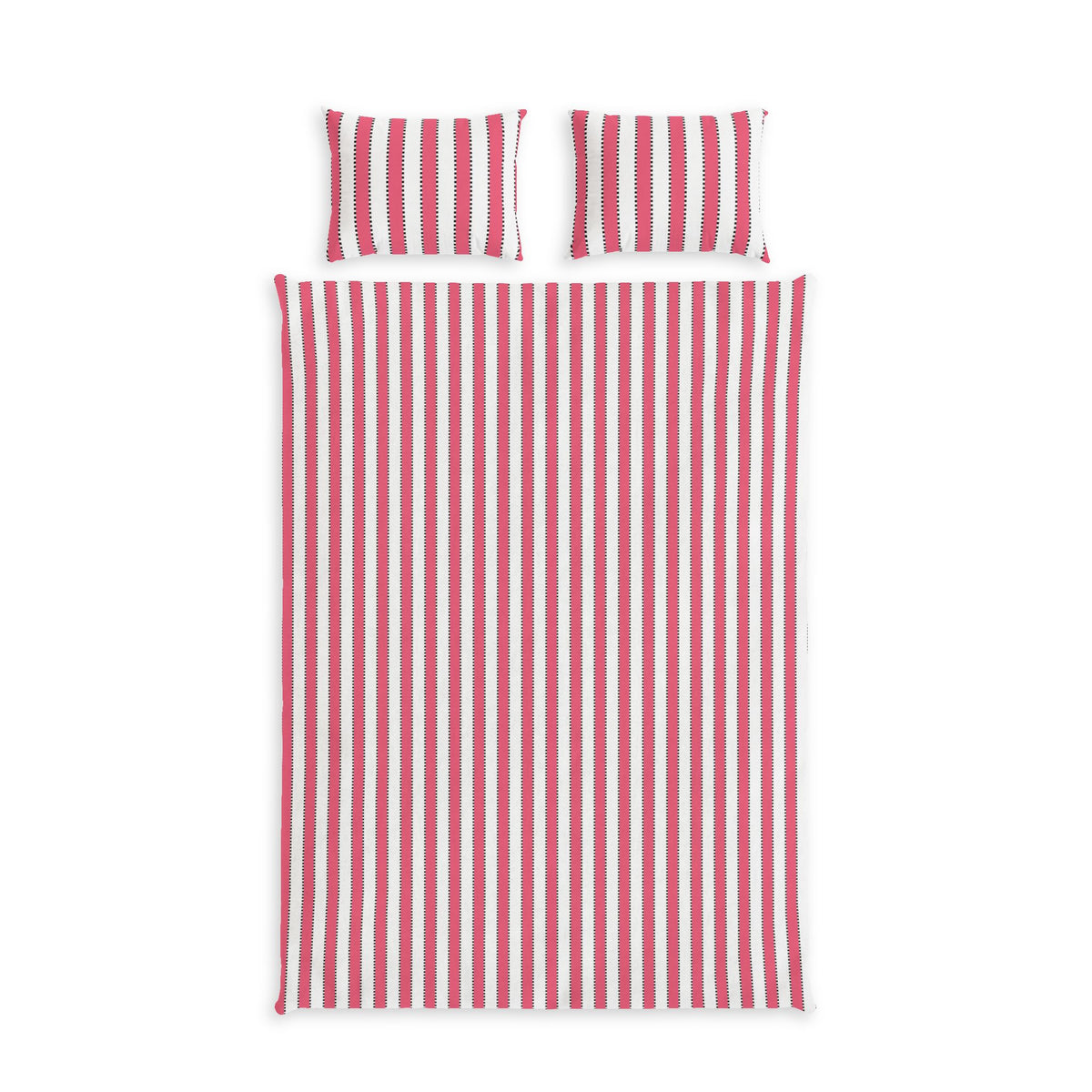 Marie Antoinette Pink Stripe Cotton Bed Set