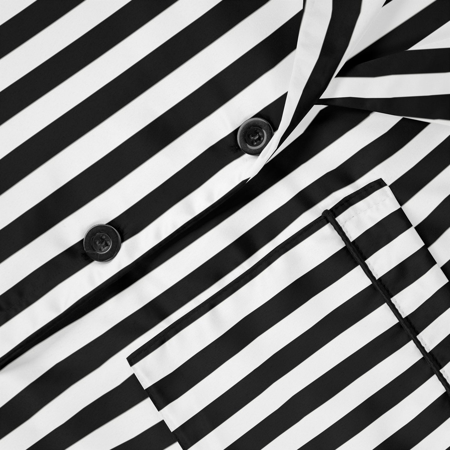 Black and White Stripe Satin Pajamas