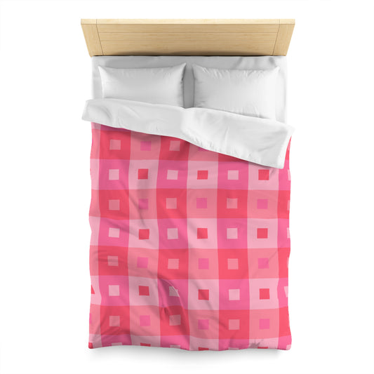 Pink Rectangles Duvet Cover