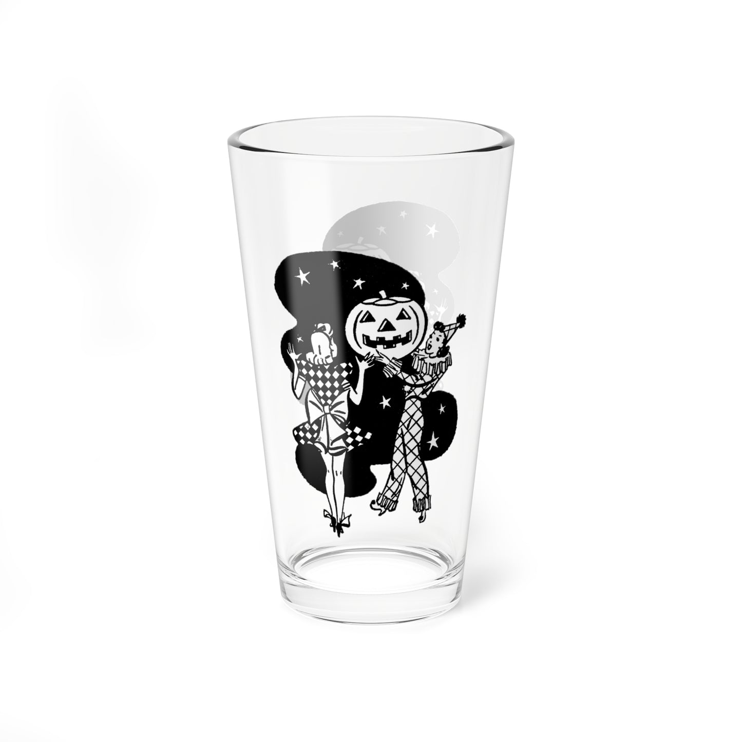 Retro Ladies with Pumpkin Drinking Glass