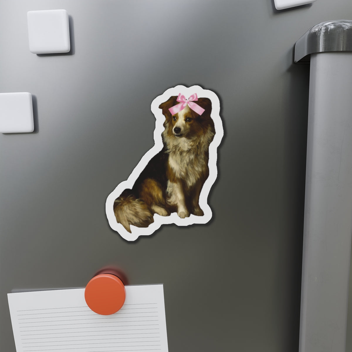 Dog with Bow Die-Cut Magnets