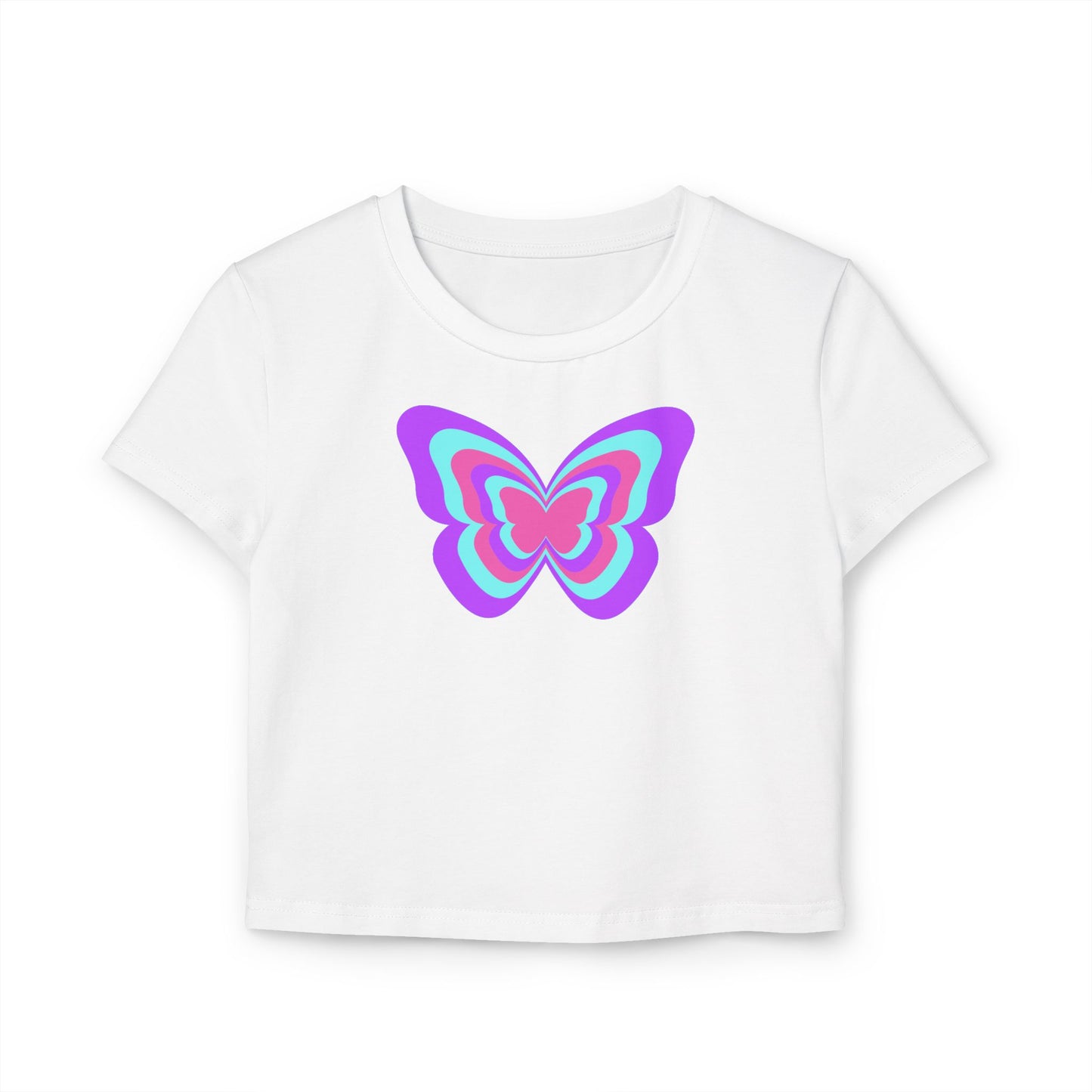 Pink and Purple Butterfly Organic Cotton Baby Tee