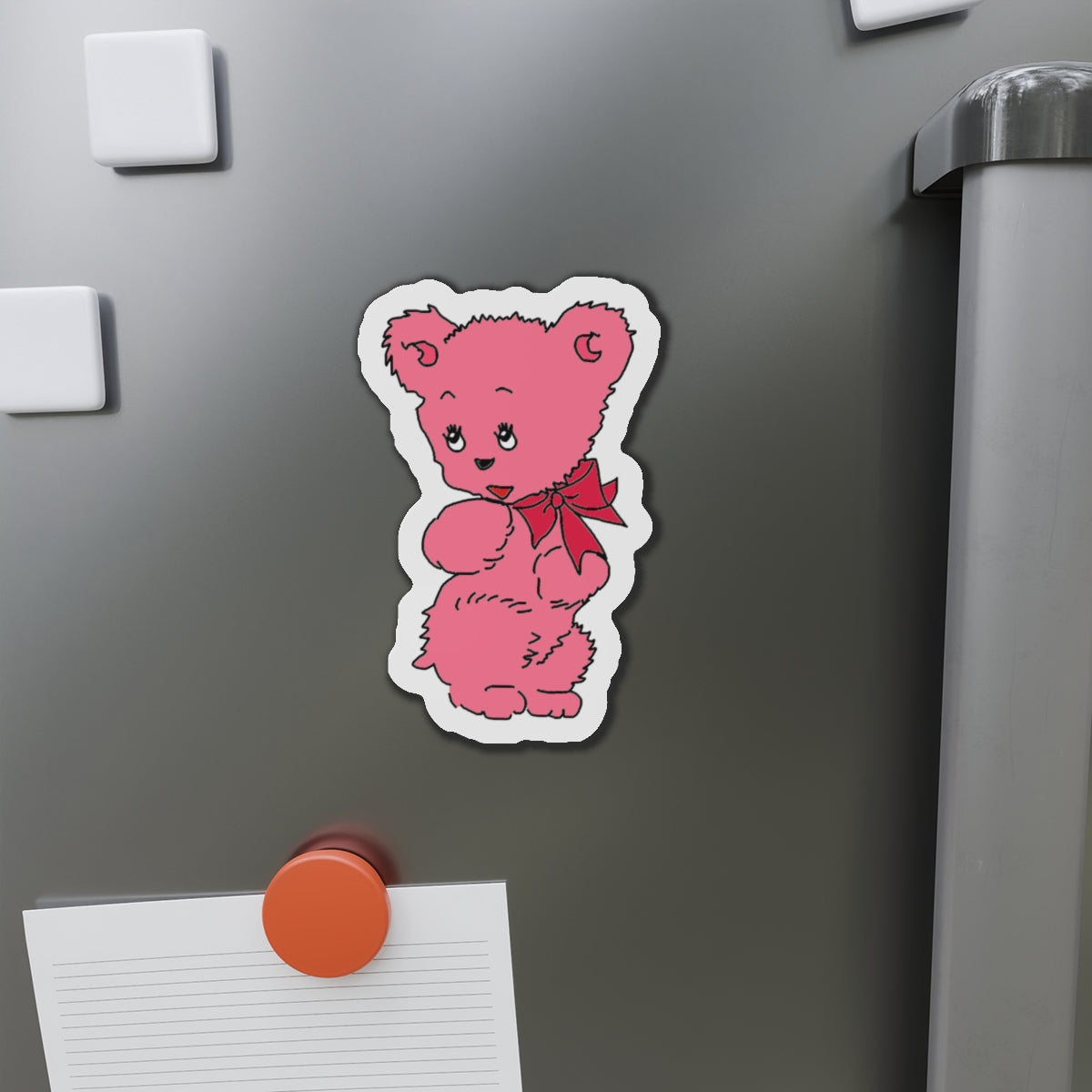 Pink Bear Die-Cut Magnets