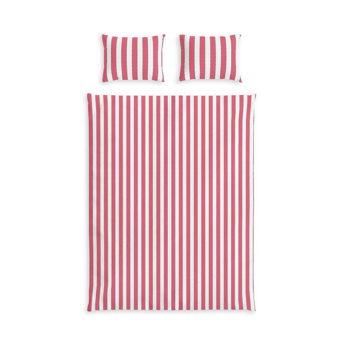 Marie Antoinette Pink Stripe Cotton Bed Set
