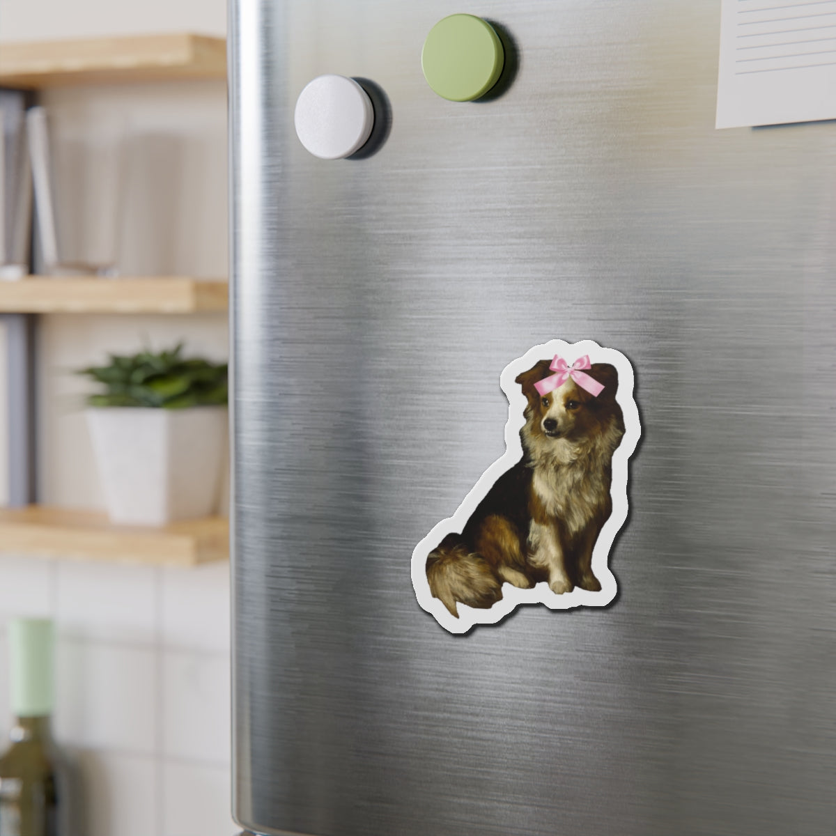 Dog with Bow Die-Cut Magnets