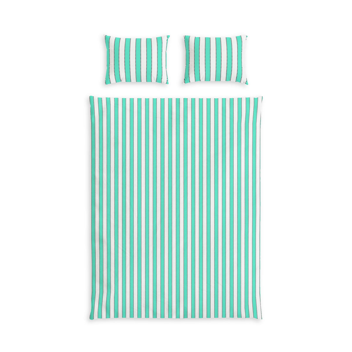 Marie Antoinette Blue Stripe Cotton Bed Set