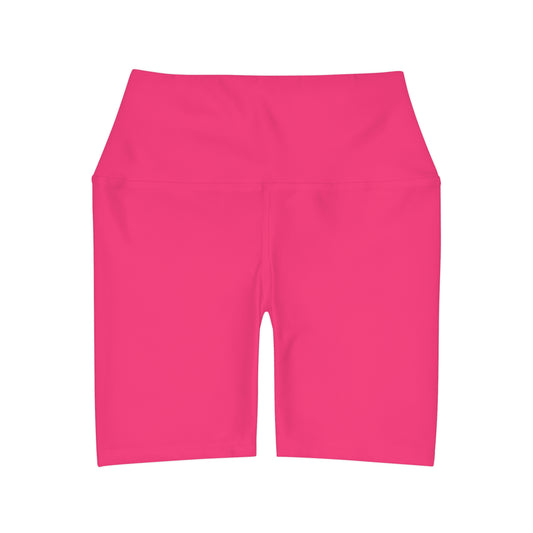 Neon Pink High Waisted Yoga Shorts